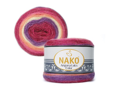 Nako Angora Luks Color (80% Акрил,  5% Мохер,  15% Шерсть, 150гр/810м)